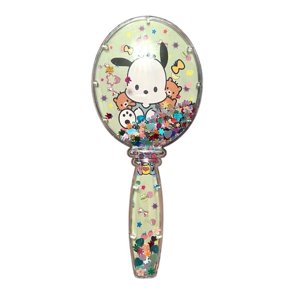 Cute Pachacco Green Brush Comb With Movable Confetti